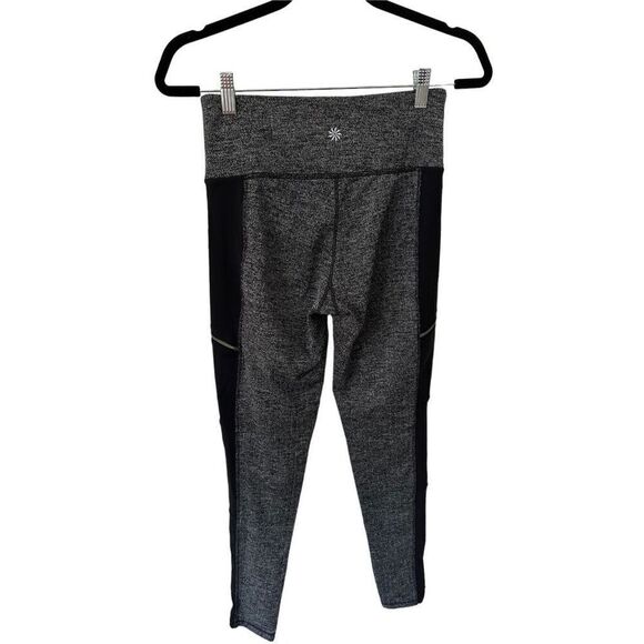 Athleta Gray Black Leggings Small Zippers on side - Picture 1 of 6